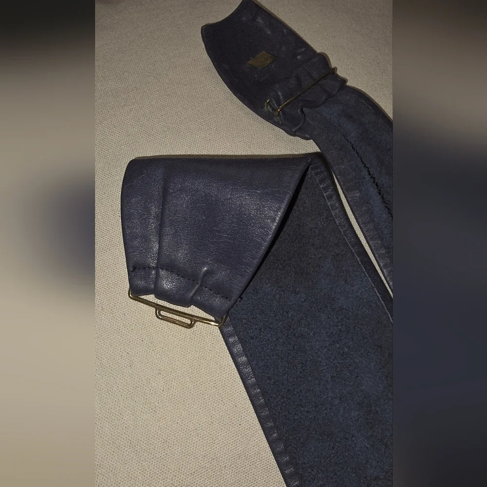Chic Blue gray Vintage  Leather Belt Hook Learher Buckle